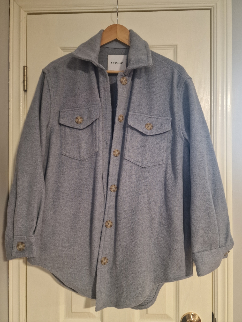 Bluenotes Light Blue Shacket, Size Medium